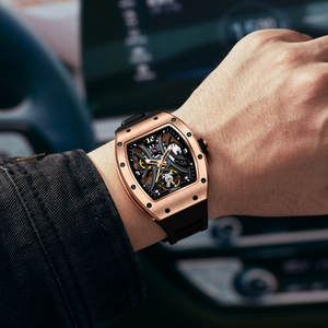 Reloj de Pulsera Mecánico de Fibra de Carbono de Última Generación, Relojes Automáticos Tourbillon, Reloj de Hombre de Lujo con Esfera Hueca - Product Image 6
