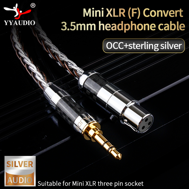 High-Purity OCC & Sterling Silver 3.5mm to Mini XLR Female Cable for Professional Audio Systems