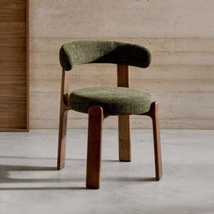 <span class=keywords><strong>Sillas</strong></span> de Comedor Nórdicas al por Mayor para Hoteles y Restaurantes, <span class=keywords><strong>Sillas</strong></span> de Salón de Chenilla Beige con <span class=keywords><strong>Madera</strong></span> Maciza de Fresno en Color Nogal - Product Image 4