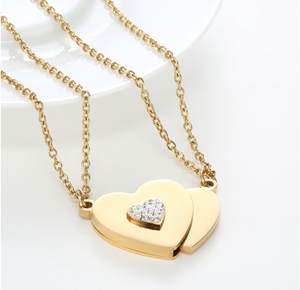 Collane con Ciondolo di Moda, Catena per Clavicola in Acciaio Inossidabile con Nome Inciso, Zircone Placcato Oro - Product Image 2