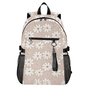 Mochila para Portátil Impermeable de Poliéster Resistente con Bajo MOQ, Personalizable con Logotipo, para Deportes, Viajes, Aire Libre, con Diseño de Flor de Margarita, para Camping - Product Image 1