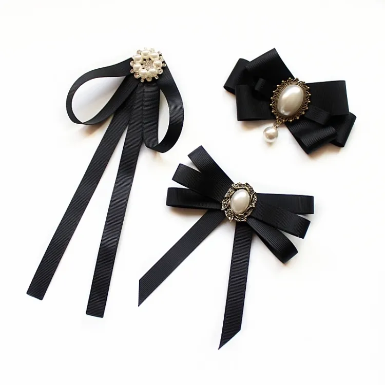 Wholesale customization black Bow tie ladies girl student professional collar flower white shirt skirt bow accessories