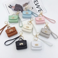 En gros, porte-monnaie en cuir PU, breloque de sac à main, porte-clés pour écouteurs, mini sacs fourre-tout mignons de luxe vierges, porte-clés en vrac
