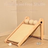Griffoir vertical en sisal en forme de L pour chat, avec nid intégré, résistant à l'usure, sans éclats, pour affûter les griffes