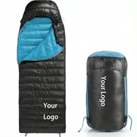 Sac de couchage enveloppant en nylon recyclé, léger et portable, avec du duvet de canard RDS, pour le camping en plein air, les aventures, 3 saisons, vente en gros OEM