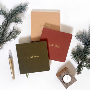Carnets personnalisés en papier PU lin gaufré avec texte sur mesure, journaux personnalisés, livres vierges à couverture personnalisée, 60 feuilles, cadeau - Product Image 2