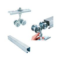 Roulette de porte coulissante à suspension supérieure en acier galvanisé argenté, durable, antirouille, design moderne, pour entrepôt, modèle G2 - Vente populaire