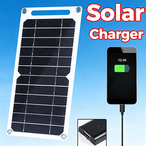ALECTER 20W 5V/<b>6V</b> Semi-flexible Monocrystalline Silicon Solar Panels >21.5% Efficiency Solar Charger for 12V <b>Batteries</b> RV Boat - Product Image 1