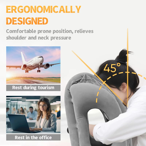 Cojín de aire <span class=keywords><strong>inflable</strong></span>, almohada de viaje, reposacabezas y soporte de barbilla, cojines para avión, oficina, siesta, descanso, almohadas para el <span class=keywords><strong>cuello</strong></span> - Product Image 3