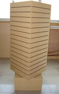 Spinner Tower MDF Slatwall Hiển Thị Rack Với 4 Mặt Và Cơ Sở Lớn - Product Image 4