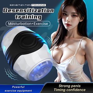 Doppio motore vibrazione su misura artificiale femminile figa maschile masturbazione tazza pene masturbatori giocattolo del sesso per uomo - Product Image 3