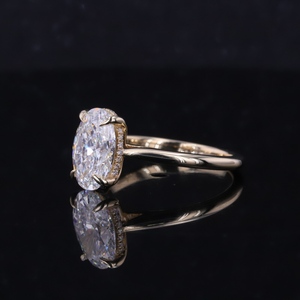 Starsgem Bijoux personnels personnalisés pour femmes Bague en or 10K/14K/18K certifiée VVS IGI avec un diamant de laboratoire ovale 2ct - Product Image 3