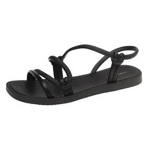 Sandalias de mujer, tacones planos para mujer, sandalias romanas informales con punta de clip, verano 2025, correa cruzada de banda estrecha, zapatos de playa para mujer - Product Image 5