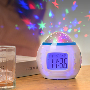 Reloj Despertador LED con Música, Proyección de Estrellas, Reloj Despertador Digital con Luz Nocturna, Función de Repetición, Decoración para Habitación - Product Image 1