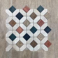 DS Carrelage Mosaïque Moderne en Pierre Naturelle Aiguisée Plancher Mural Cuisine Salle de Bain Dosseret Rouge Vert Beige Marbre Finition Aiguisée pour Hôtels