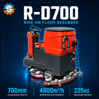 Machine de nettoyage à double brosse ROD Efficient Ride-On 700mm 1030mm pour entrepôts et aéroports
