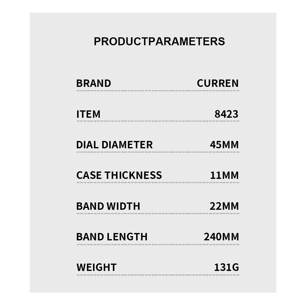 CURREN 8423 Simple Business Quartz Watches Gold Colour Classic Stainless Steel Wristwatches with Luminous Hands Male Clock