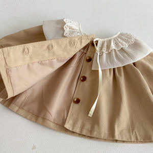 Nouveau <span class=keywords><strong>Manteau</strong></span> Printemps 2026 pour Filles, en Coton Brodé, Manches Longues, Col à Volants, Style Coréen, Élégant, Mignon et Polyvalent - Product Image 3