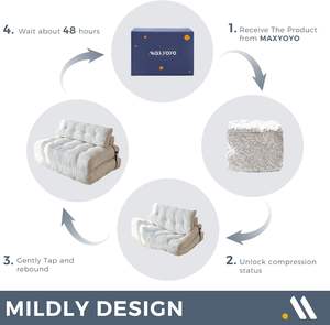 Sofá cama plegable, silla convertible con almohada, colchón plegable, silla plegable portátil, cama cómoda, sofá de suelo, salón - Product Image 4