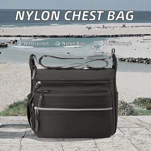 Nouveau Sac Messager Tendance en PVC pour Homme, Bandoulière Unique, Polyvalent, Petit Sac Carré, Motif Géométrique à Carreaux, Lettres Tendance, Extérieur - Product Image 3