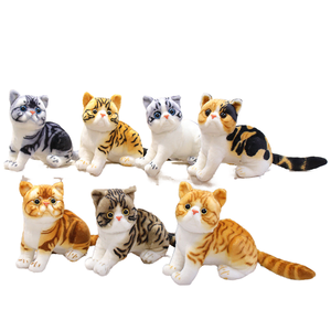 Đồ chơi thú bông mèo ngắn lông mềm mại, mô phỏng chân thực, giảm stress, chất liệu bông PP, kỹ thuật giặt được, bán buôn xuyên biên giới - Product Image 1