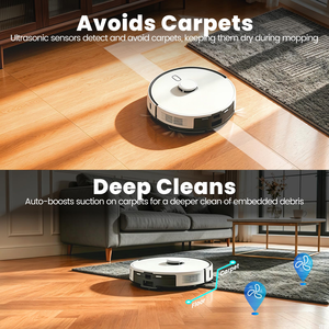 10000pa Aspiradora Robot Automatic Hot Air Drying Robot Vacuum Cleaner and <b>Mop</b> with Self <b>Cleaning</b> - Product Image 6