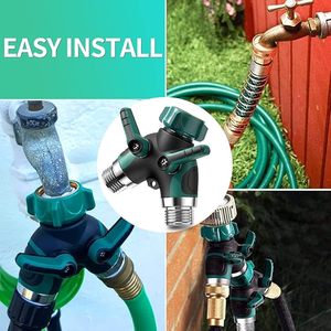 Divisor de manguera de jardín ECO FRIENDLY resistente de 2 vías Conector de vías en Y de 3/4 "con 2 válvulas Cuerpo de aleación de <span class=keywords><strong>zinc</strong></span> y agarre de goma - Product Image 4