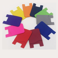 Portefeuille adhésif en silicone pour téléphone portable, pochette pour cartes de crédit, étui arrière pour téléphone, pochette de rangement
