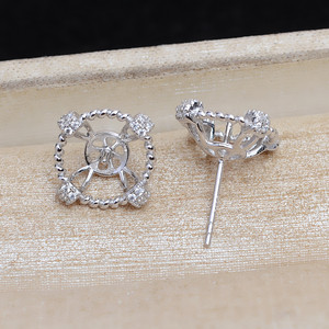 Support de boucles d'oreilles torsadées en argent S925 JG5352, boucles d'oreilles coréennes DIY, accessoires de perles 9-9,5 mm, composants de bijoux - Product Image 4