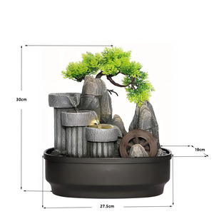 Fuente de Mesa con Bonsái y Rueda de Agua, Decoración para Hogar u Oficina, con Luces LED, Regalo para Relajación en Interiores - Product Image 6