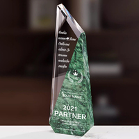 Vente en gros Logo personnalisé Bouclier en marbre exquis Trophée en cristal Excellente reconnaissance d'honneur Plaque de prix en cristal Trophée haut de gamme