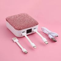 Vendedor caliente 20000mAh Batería portátil Cargador móvil Mini Lady Power Bank con espejo de maquillaje y cables