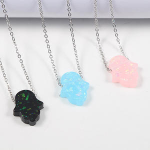 A buon mercato In Acciaio Inox Catena Della Resina Opal <span class=keywords><strong>Collana</strong></span> <span class=keywords><strong>di</strong></span> Hamsa <span class=keywords><strong>di</strong></span> <span class=keywords><strong>Fatima</strong></span> A <span class=keywords><strong>Mano</strong></span> per Le Donne - Product Image 4