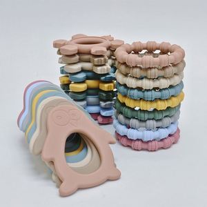 Bracelet de dentition en silicone pour bébé, nouveau design à boucle unique, 20 mm, qualité alimentaire, anti-sucette, stérilisable à l'eau bouillante, cadeau pour bébé - Product Image 1