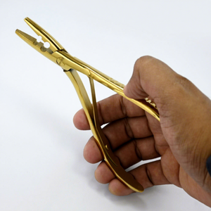 Top Rated Curved 2-Hole Micro Ring <b>Crimping</b> & Removal Pliers Non-Slip Ergonomic Grip Salon-Grade Tool - Product Image 1