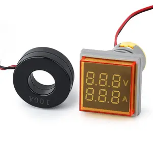 Hot yellow Voltmeter with LED light Ammeter 2-in-1 digital display meter