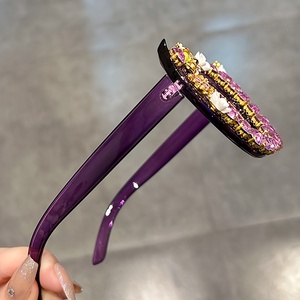 แว่นกันแดดทรงแคทอายไล่เฉดสีประดับคริสตัลวิบวับรูปดอกไม้หรูหรา รุ่น Z112 - Product Image 5