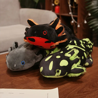 Vente en gros de peluches hexagonales dinosaures, série Dragon Fish, peluches amphibies réalistes et mignonnes, jouets caméléons