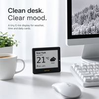 Kylendar Mini Calendrier de bureau intelligent E-Ink 4,2 pouces avec écran papier souple pour table de chevet, affichage de la météo, de l'heure et des notes, affichage quotidien sans éclat pour chevet