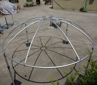 Support de toile de fond en aluminium Cage circulaire Design Tuyau et drapé avec base en métal robuste