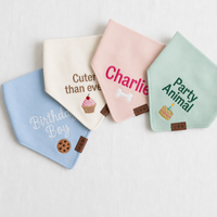 Bandana personnalisé brodé pour chien, avec nom, lavable, pour petits et grands chiens, vente en gros