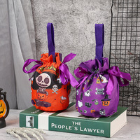Sac cadeau d'Halloween le plus vendu, sac à bonbons en forme de citrouille avec cordon de serrage pour enfants, idéal pour les fêtes de déguisement et les cadeaux.