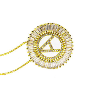 Collier ajustable en laiton plaqué or pour femmes, chaîne en zircon, bijoux chanteur tennis, lettre initiale pendentif, vente en gros, - Product Image 6