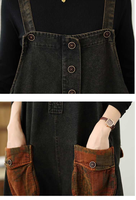 Salopette en jean vintage pour femme, grande taille, coupe ample, jambe large, avec coutures apparentes, vente en gros OEM