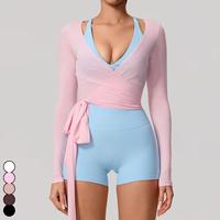 Dameskleding vrijetijdskleding gym fitness slim fit yoga tops lange mouw buttery tailleband voor dames pilates kleding sportkleding