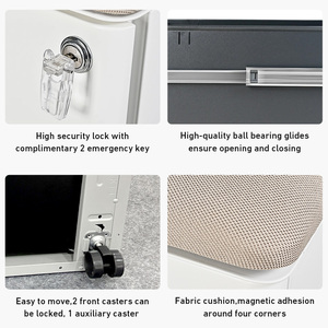 Nhà sang trọng hiện đại <span class=keywords><strong>3</strong></span> ngăn kéo mỏng nhỏ gọn bệ lưu trữ nội thất văn phòng thép kim loại Tủ hồ sơ di động với đệm hàng đầu - Product Image 5