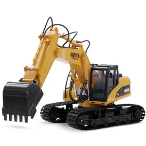 Mới 1/14 Tỷ Lệ 15 Kênh Rc Xe Huina 1550 Máy Xúc Điều Khiển Từ Xa 1:14 Hợp Kim Di Động Đào Đào Mô Hình Xây Dựng Xe Tải Rc