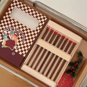 Juego de Palillos de Bambú Yuanjin para Boda, Doble Felicidad, Antideslizantes, Resistentes a Altas Temperaturas, Ecológicos, Cubiertos de Madera Sólida - Product Image 4