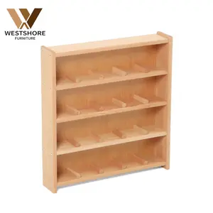 Vorschule Montessori Kinder becher Schrank 20 Fächer Massivholz Montessori Early Education Center Holz becher halter