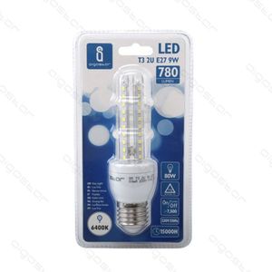 LED Bulb T3 2U 9W E27 6400K Cool White 780Lm 15000H Lifespan Energy Saving Light - Product Image 1